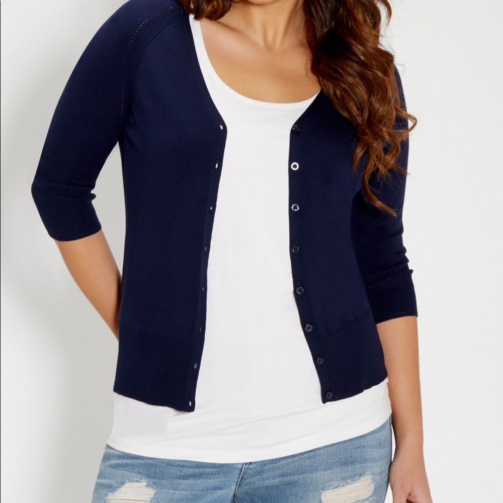 Maurices classic cardigan- blue jasmine